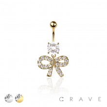 316L SURGICAL STEEL MULTI CZ RIBBON BELLY BUTTON NAVEL RING 